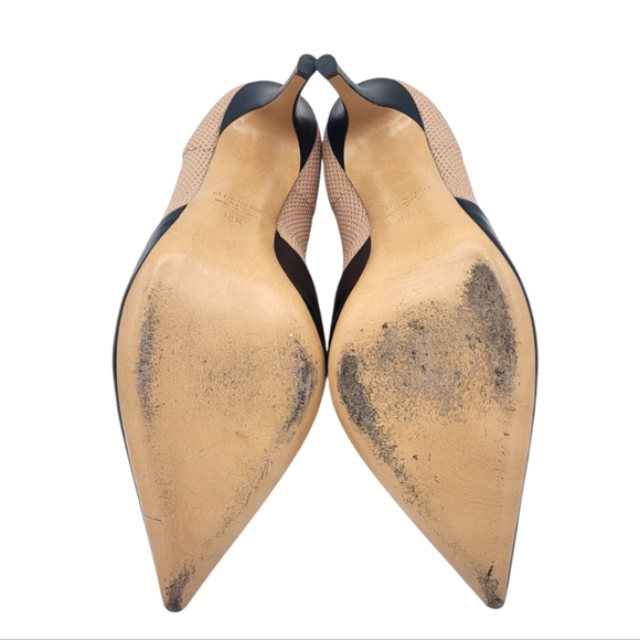 Valentino Rockstud Leather Knit Sock Booties Studded Pumps Black Nude 38.5 - Picture 13 of 14